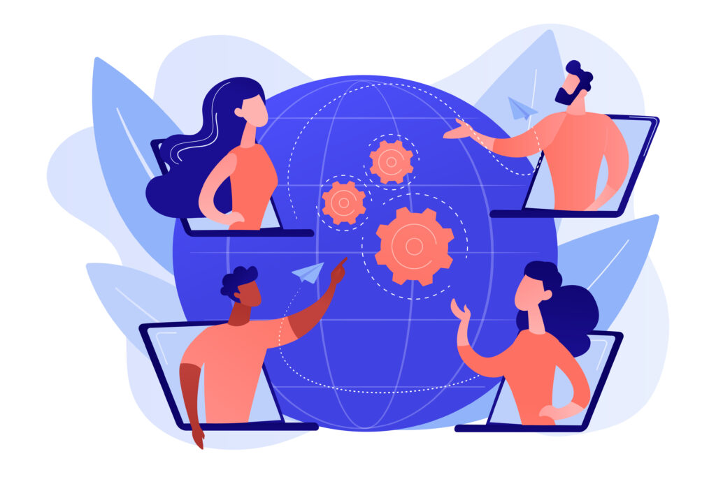 Online meetup concept vector illustration