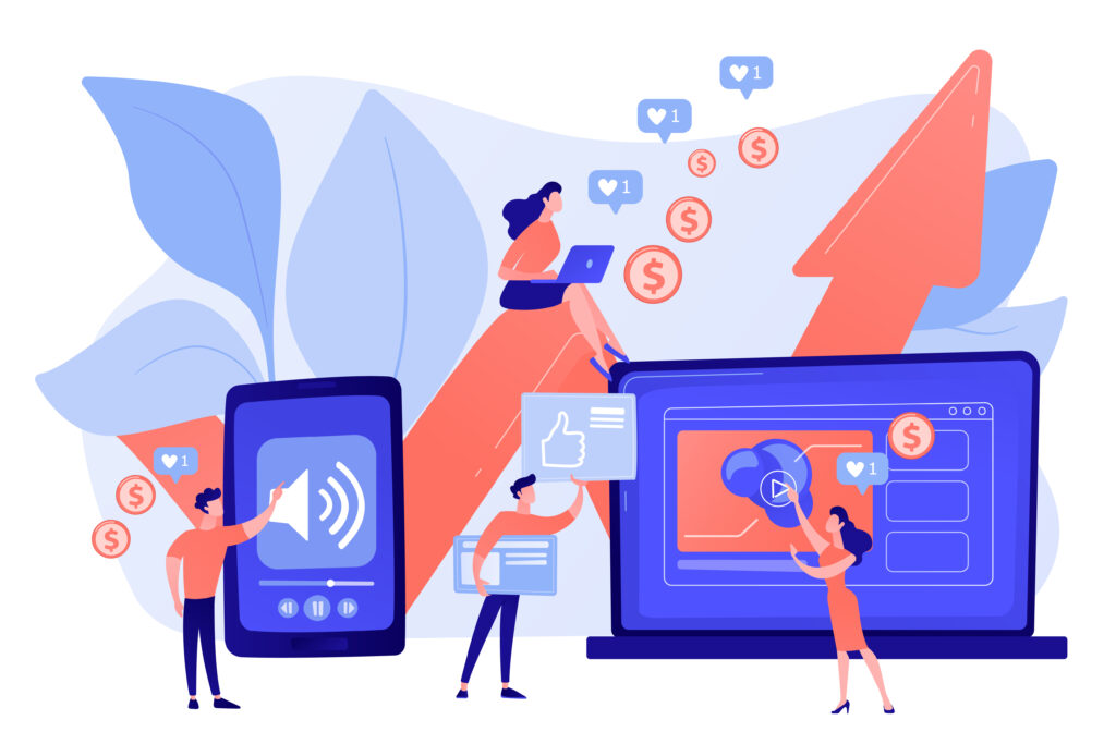 High ROI content concept vector illustration